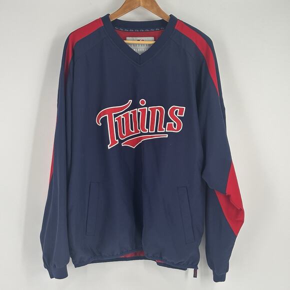 Vintage Minnesota Twins MLB Windbreaker Pullover Men's XL Blue Red - Picture 6 of 8